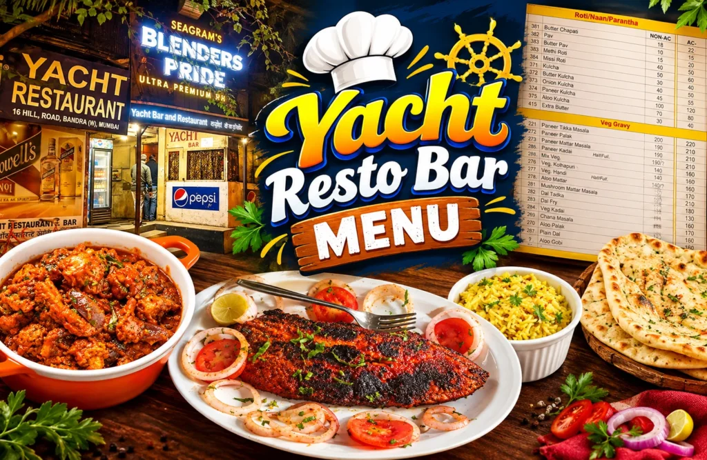 Yacht Resto Bar Menu
